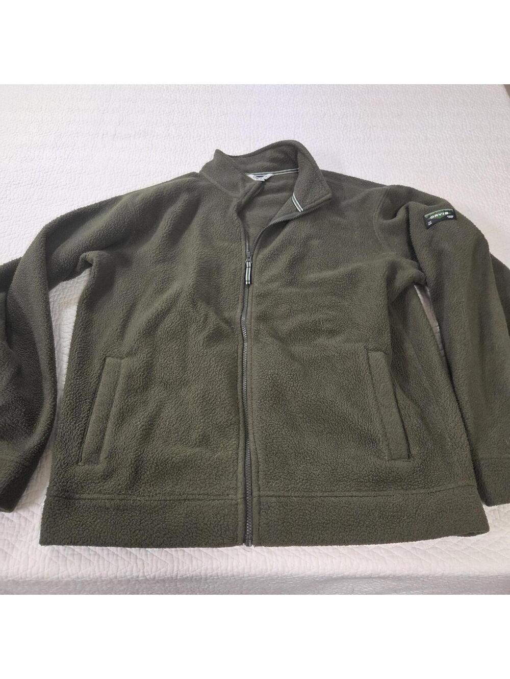 Orvis Olive Green Full-Zip Fleece Jacket Men's M